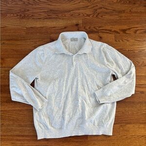 Mango Light Gray Men's Polo Sweater